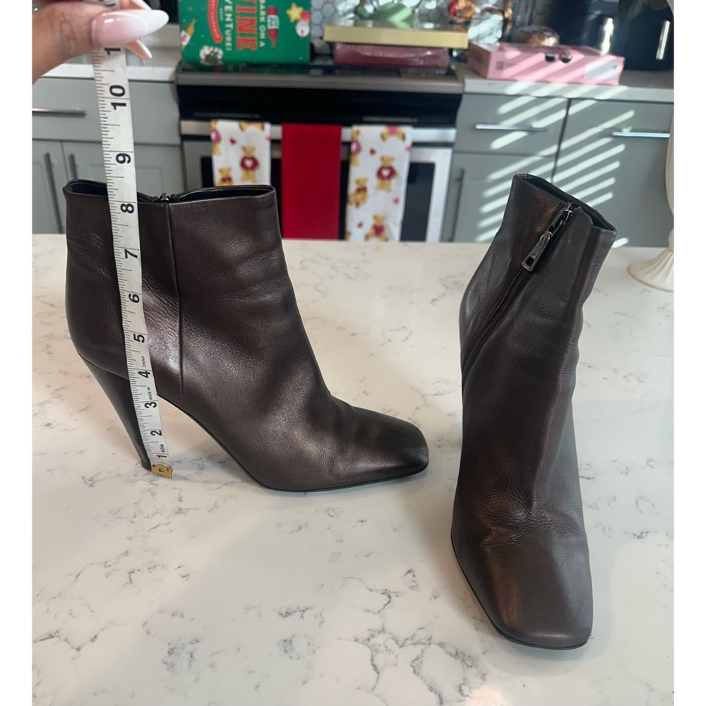 Prada Leather Ankle Boots in Metallic Brown - Size 41 1/2 - Picture 12 of 14